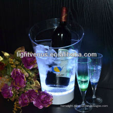 RGB multi color changing transparent remote control plastic led ice bucket